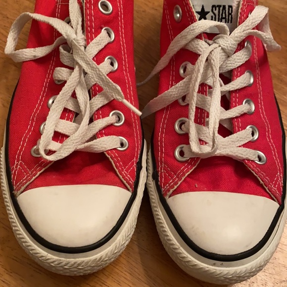 Converse all star sneakers classic red snd white nice M6, W8 unisex - Picture 9 of 15